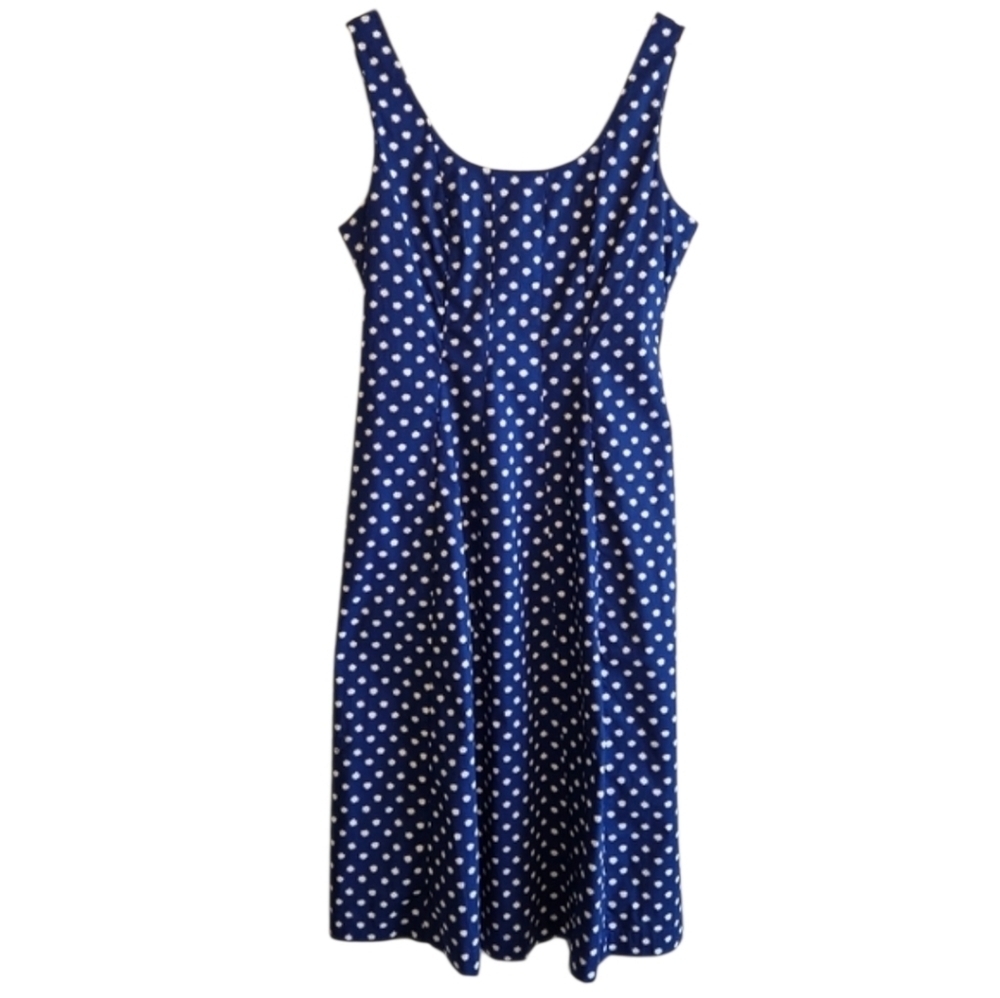 Boden Lapis Spot Star Sabrina Midi Dress Sz 10
